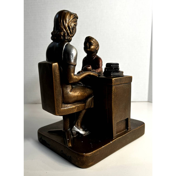 Authentic Austin Mixed Metal Sculpture Teacher's Pet AP3963 Made USA **HEAVY** - Picture 5 of 10